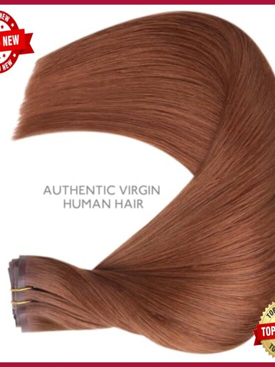 16 Inch Human Hair Clip-In Extensions, 130g 7pcs, Seamless PU Skin Weft